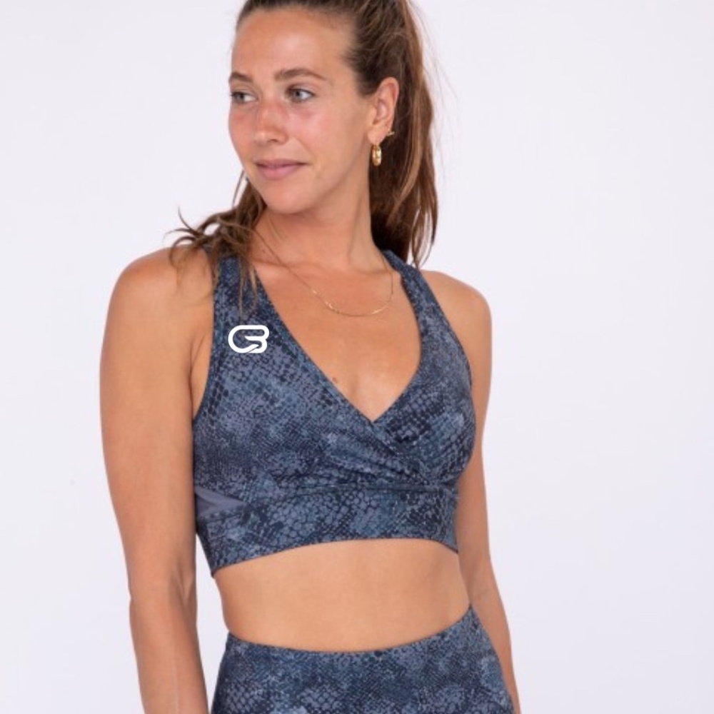 MONOB Dusty Navy Snake CycleBar Sports Bra